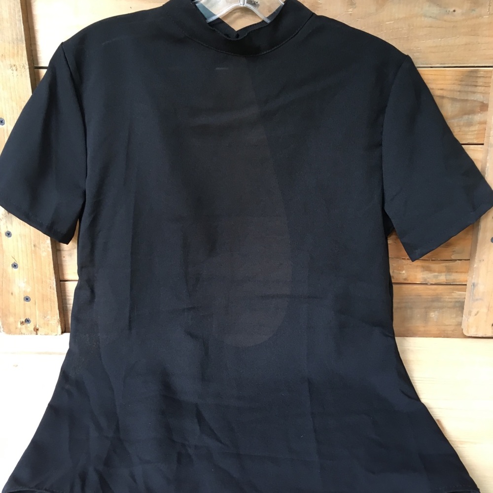 Sexy Open back black sheer shirt - Picture 4 of 4